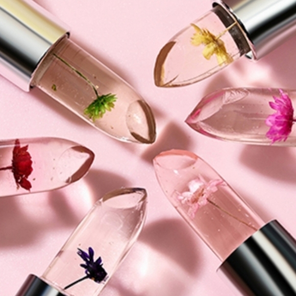 Yellow Crystal Flower Jelly Lipstick # 4 Makeup - Picture 1 of 6